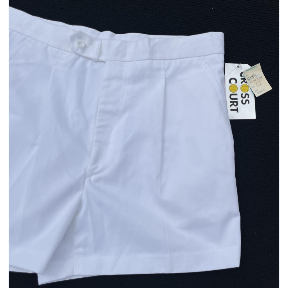 Vintage Cross Court Tennis‎ Shorts Mens 34 80s Poly Cotton NWT Classic Retro - Picture 3 of 14